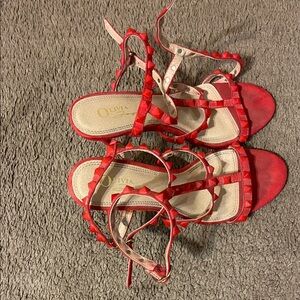 Olivia Red Strappy Heels
